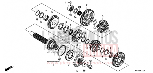 TRANSMISSION (COUNTERSHAFT) CBR500RAJ de 2018